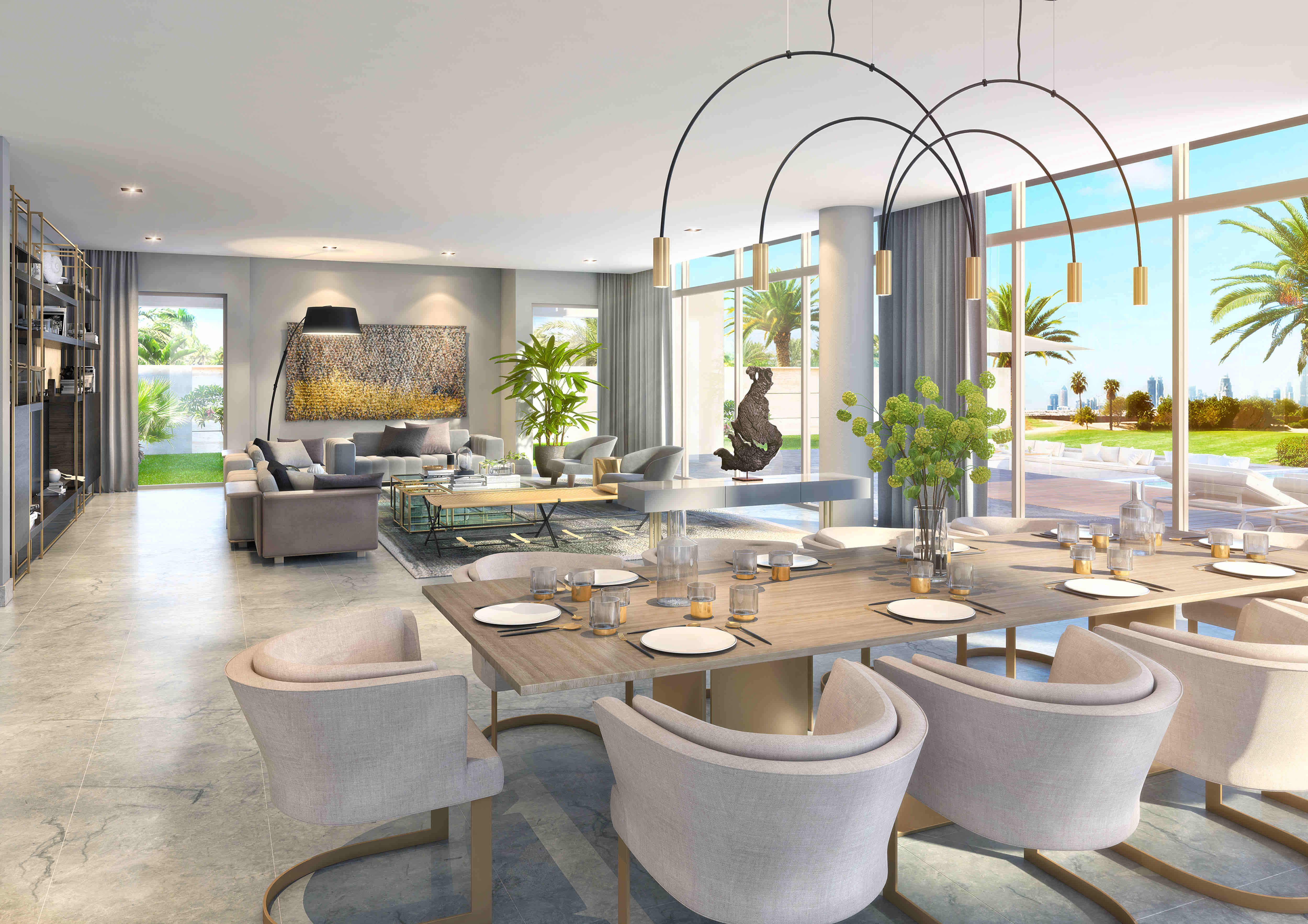 Golf Place II Villas in Dubai Hills Estate - Living Room